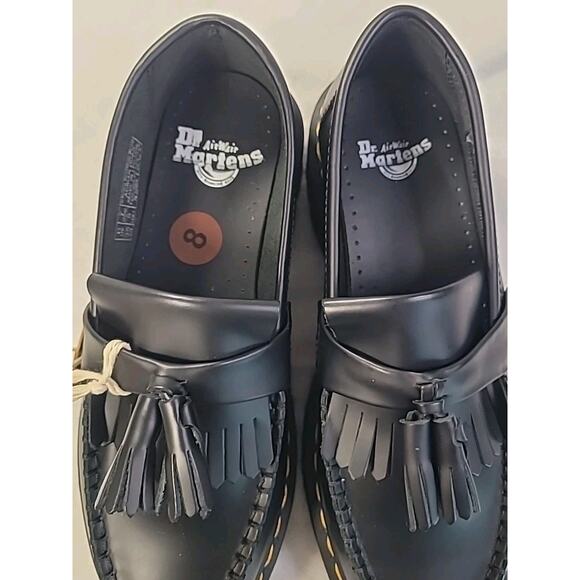 NWT Dr. Martens Tassel Loafers Black Leather Platform M7/W8 Goth Y2K - Picture 6 of 13